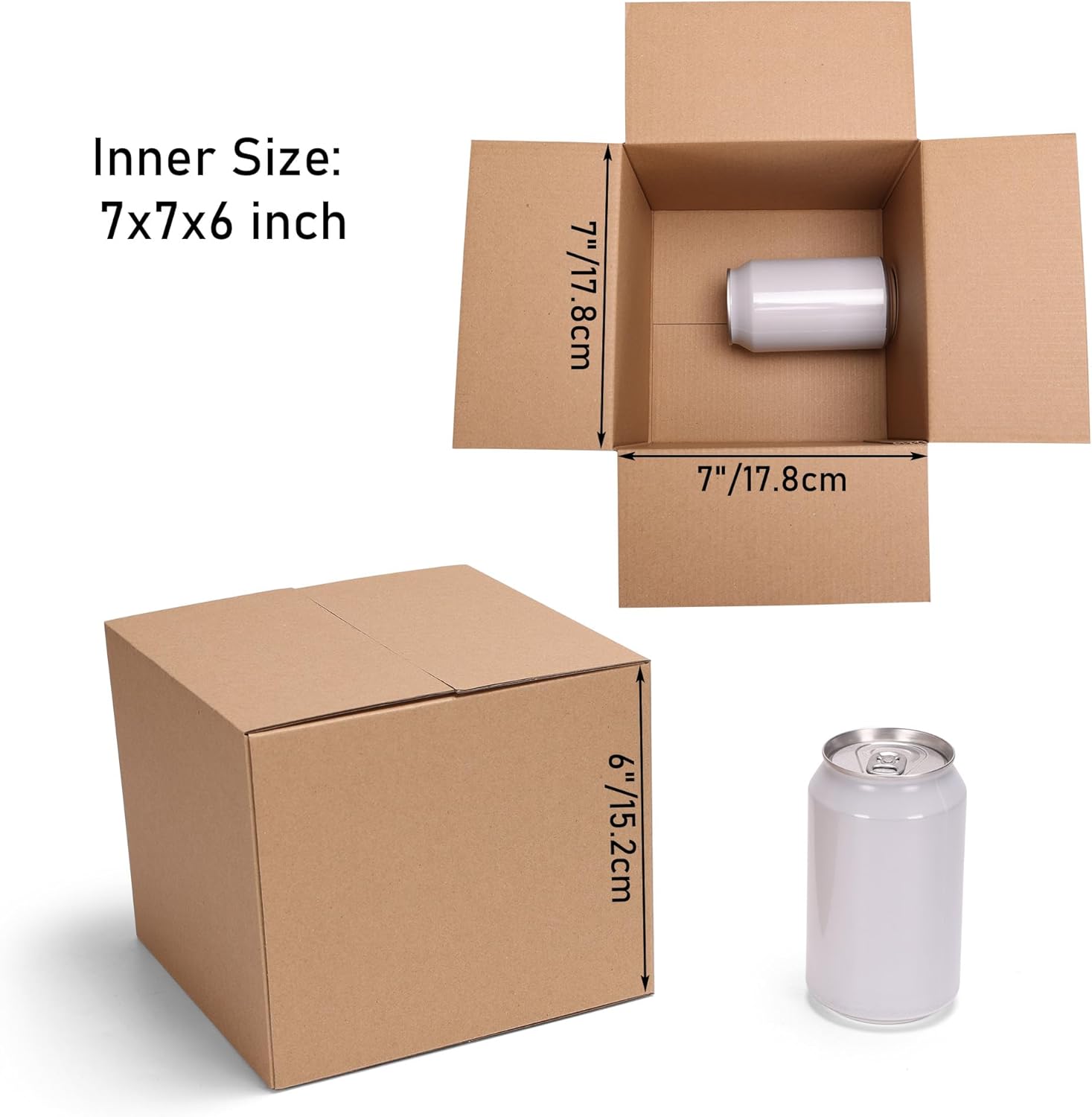 crugla 40 packs 7x7x6 shipping boxes corrugated cardboard boxes shipping box bulk for small business packing boxes 7x7x6 inch brown