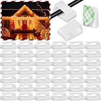 Vista 8 de Hicarer 100 ganchos adhesivos para cables para exteriores, clips de cadena de luces, clips de cables, organizador de cables, soporte para cables