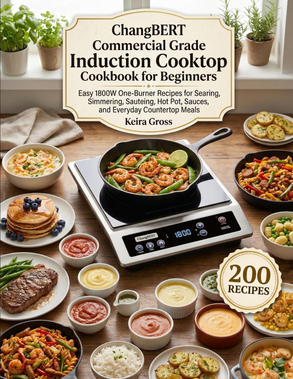 ChangBERT Commercial Grade Induction Cooktop Cookbook for Beginners: Easy 1800W One-Burner Recipes for Searing, Simmering, Sauteing, Hot Pot, Sauces, and Everyday Countertop Meals