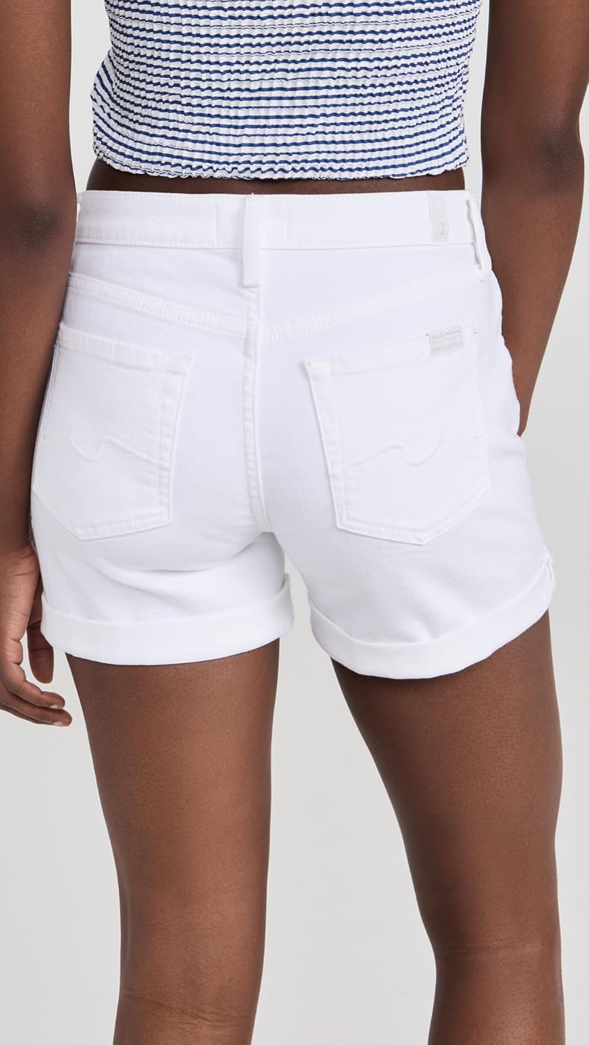7 For All Mankind Men's Broken Twill Mid Rolll Shorts - Image 3