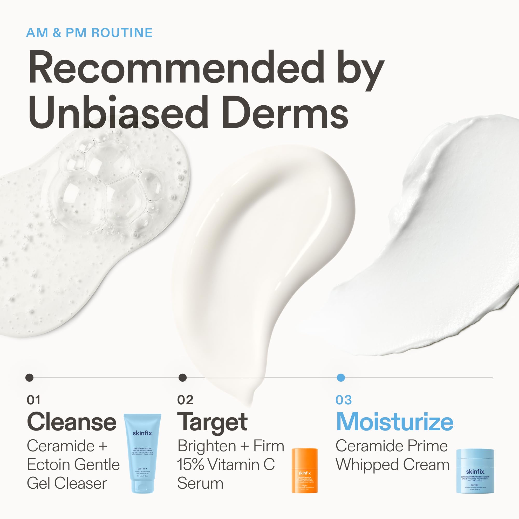 Skinfix Ceramide Prime Whipped Cream Facial Moisturizer with Niacinamide + Peptides