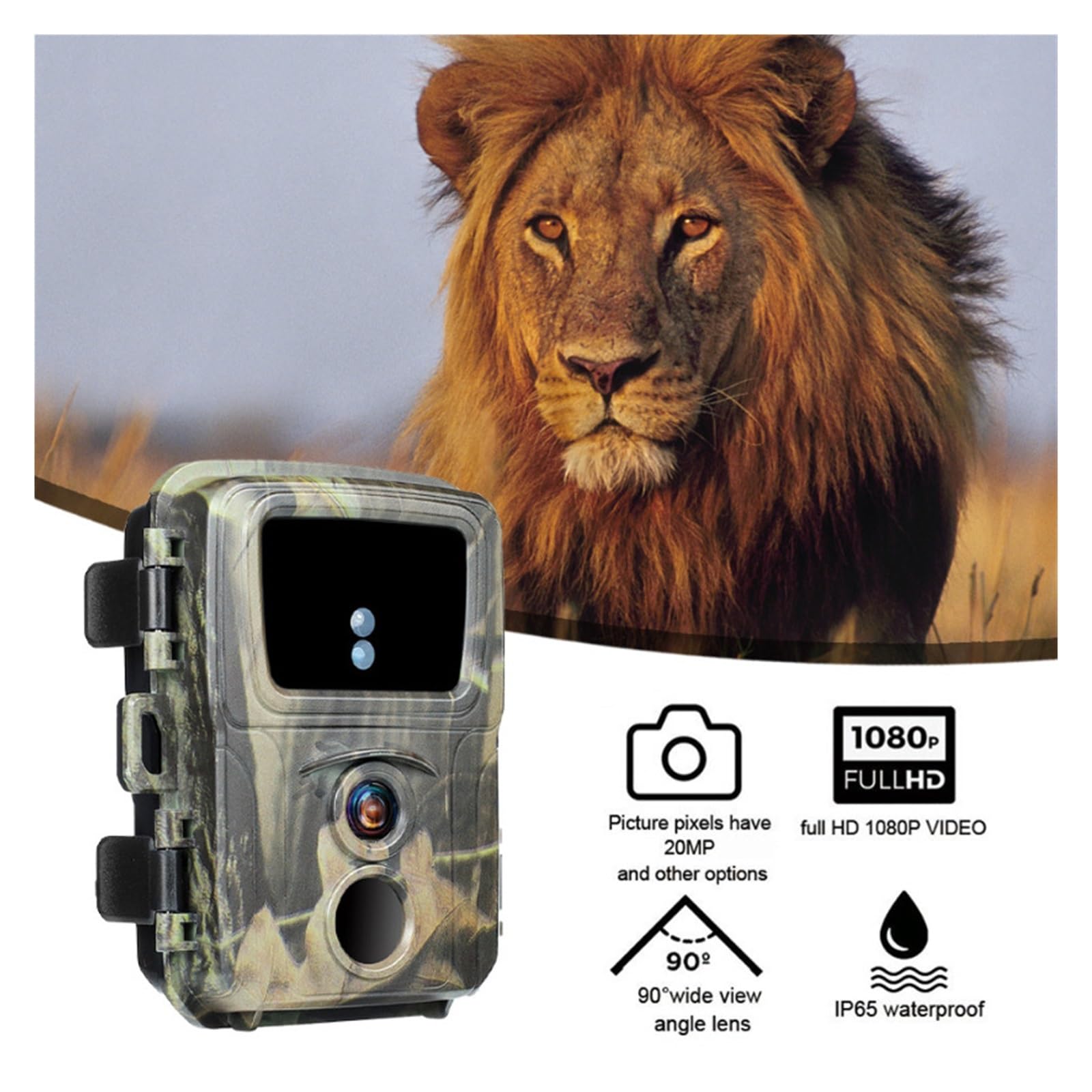 Kamera Obserwacji Dzikiej Przyrody Outdoor 20MP Mini Trail Kamera Myśliwska Wildlife Hunter Kamery 1080P Dla Zwierząt Leśnych Fotopułapka Śledzenie Nadzoru Niezawodny Dokładny Monitoring
