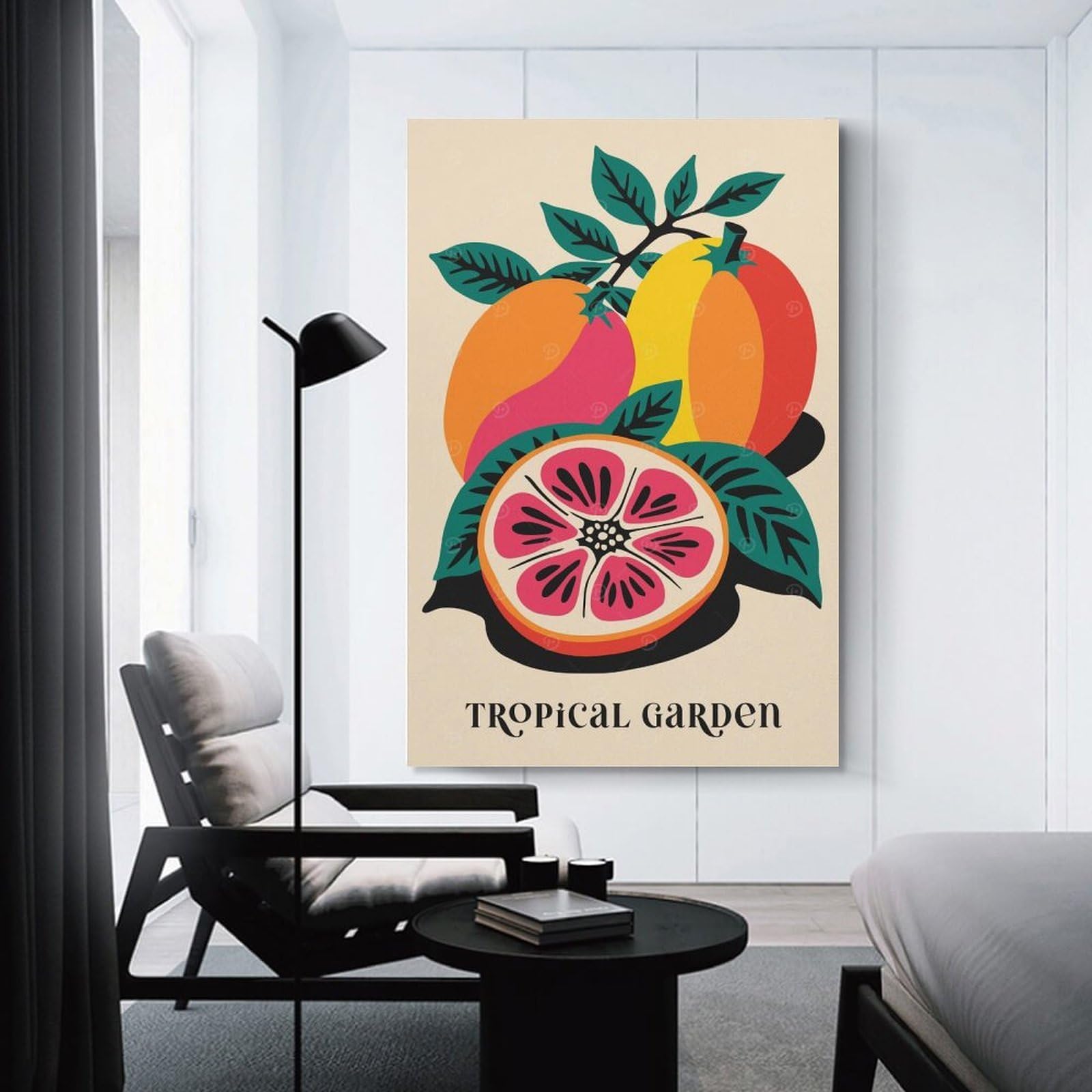 Junmoney Tropical Garden Art Canvas Art Print, 20x30inch(50x75cm), for Home Walls, Creative Rooms Or Shared Spaces, Decorative Artwork with Broad Appeal