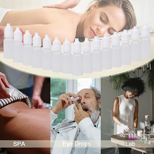 Miniatura 5 de Eldwivz - Botella de plástico con cuentagotas para ojos, 50 unidades, 0.3 fl oz, botellas pequeñas vacías para aceite y pintura de oído