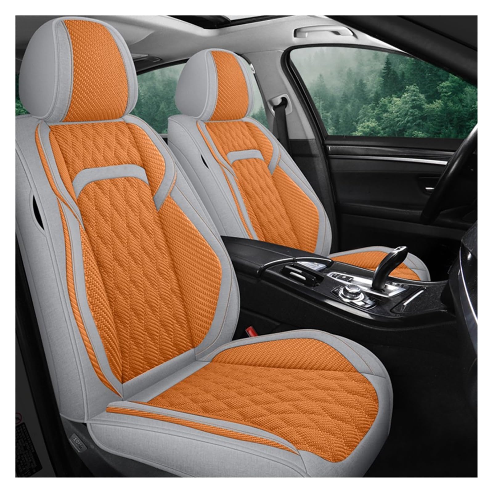 Funda Asiento Coche Fundas Universales Asientos Coche Para Jeep Para Renegade Para Grand Para Cherokee Para Wk2 1999 2004 2014 Para Compass 2007(Grey Orange)