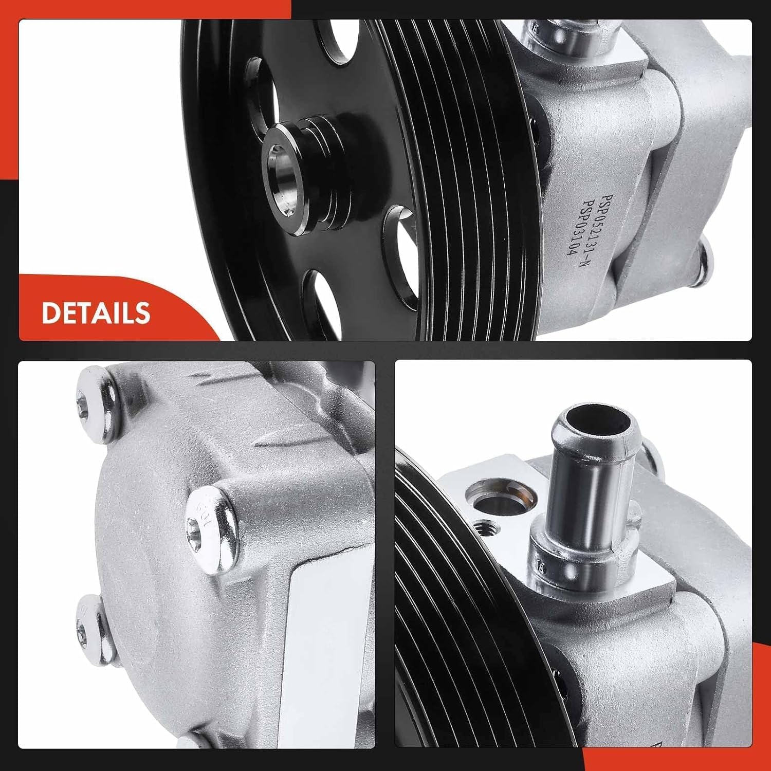 A-Premium Power Steering Pump, with Pulley, Compatible with Volvo S60 2005-2009, Volvo V70 2005-2007, Volvo XC70 2005-2007, 2.4L 2.5L