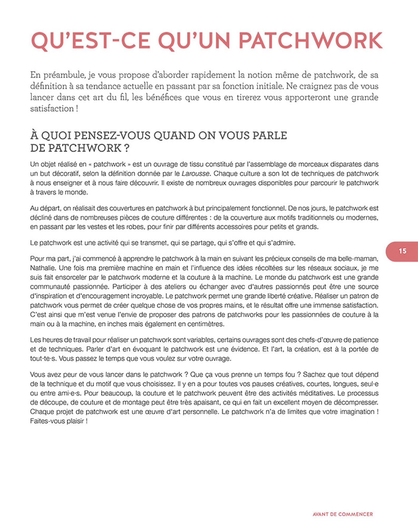 Apprendre le patchwork - Un livre pour tout savoir, pratique et accessible à tous