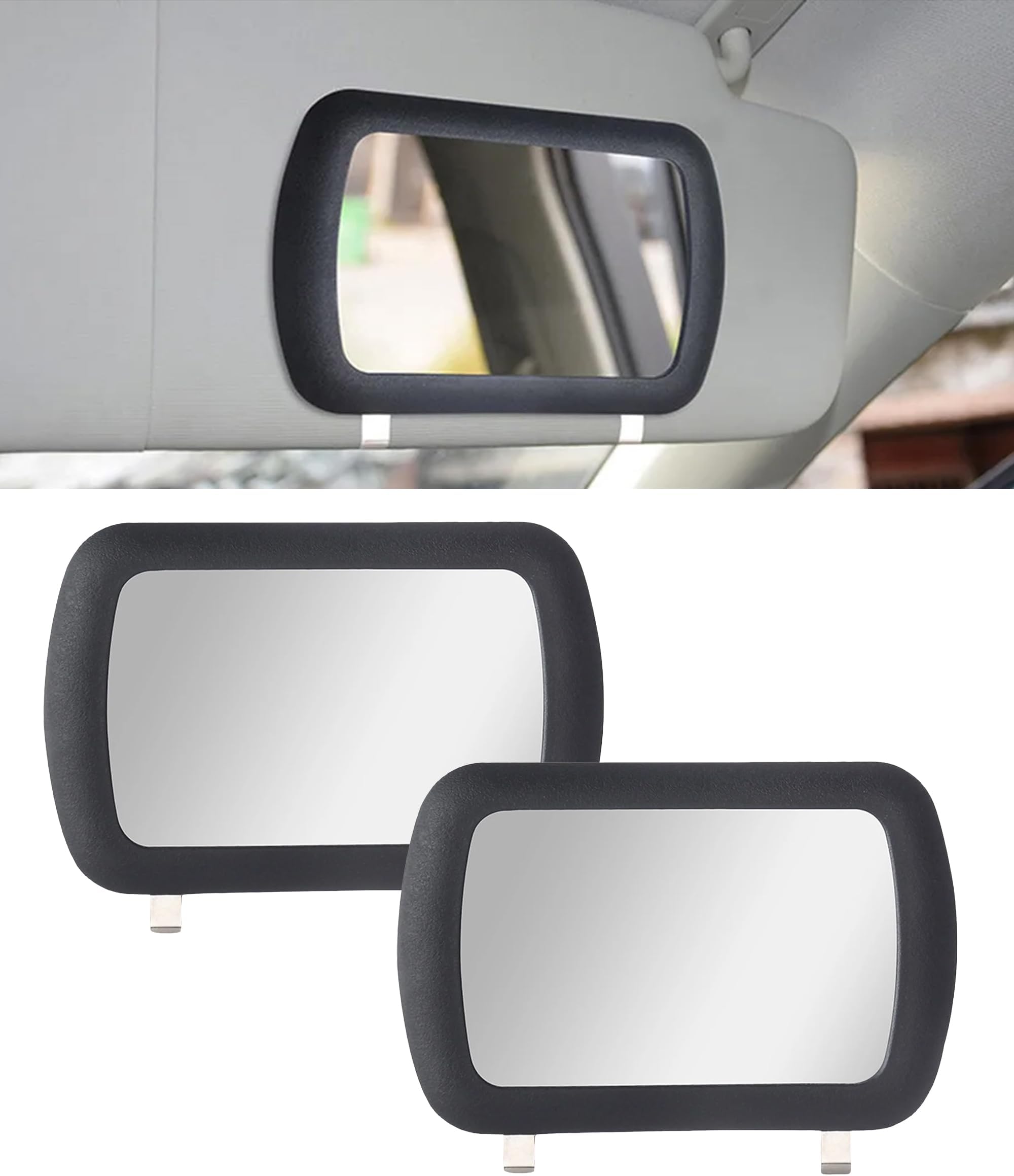 Visor Mirror,Car Accessories Car Makeup Vanity Mirror,Clip-on Automotive Rear View Sun Visor Makeup Mirrors,Vehicle Sun-Shading Cosmetic Mirrors for Women Girls,Suitable for Cars SUVs (2PCS)