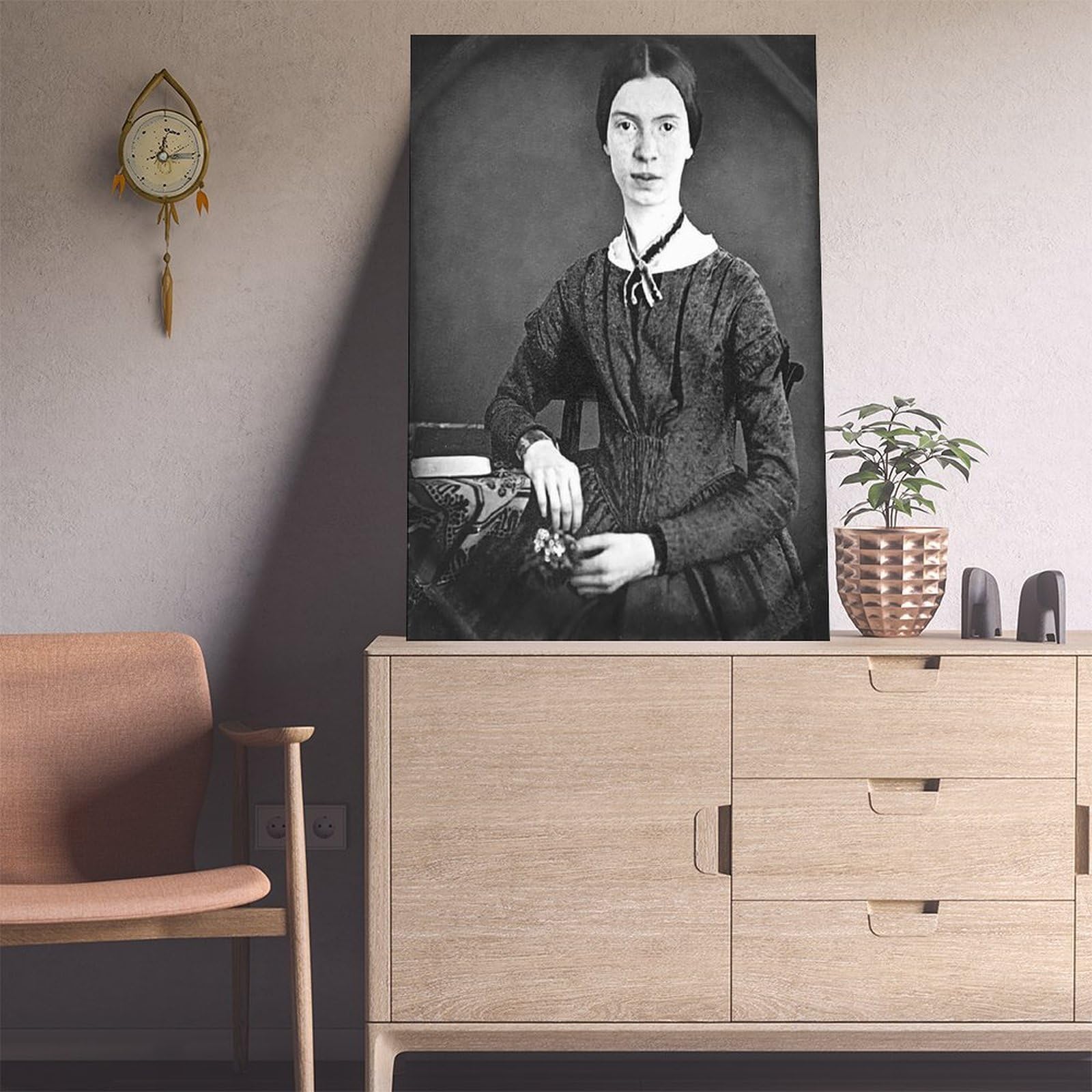 Póster de retrato de Emily Dickinson para dormitorio, decoración de pared, oficina, habitación, marco de regalo, 30 x 45 cm