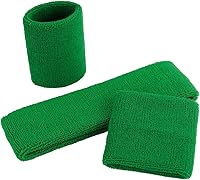 Vista 125 de ONUPGO - Conjunto de diadema y muñequeras deportivas para el sudor, hechas de algodón con bucles, muñequeras, contra humedad Rojo/Blanco/Azul