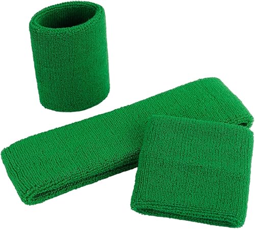 Miniatura 125 de ONUPGO - Conjunto de diadema y muñequeras deportivas para el sudor, hechas de algodón con bucles, muñequeras, contra humedad Rojo/Blanco/Azul