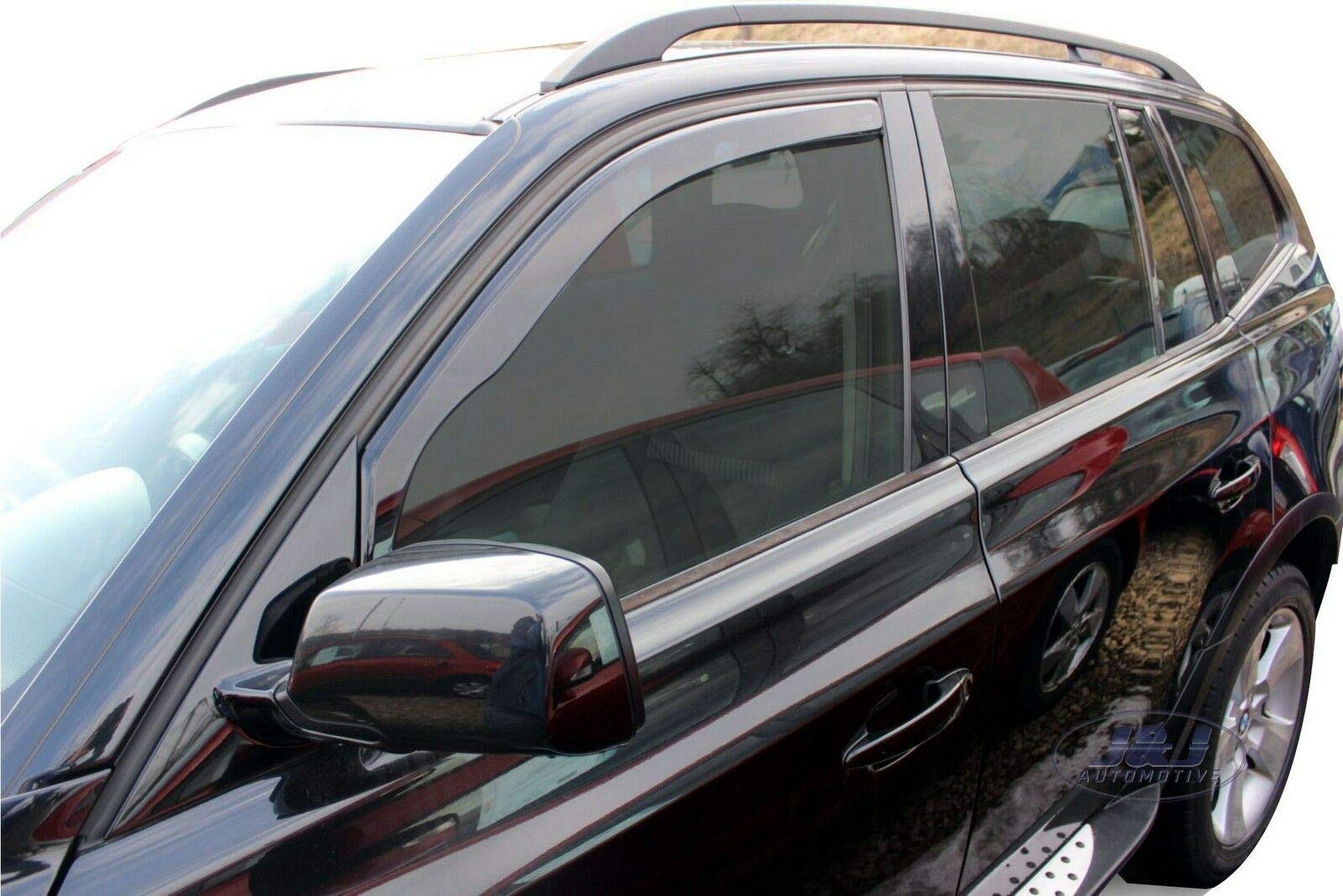 J&J AUTOMOTIVE Deflettori d'Aria per BMW X3 E83 2003-2010, Set da 2 Pezzi, Nero fumé Oscurato Heko