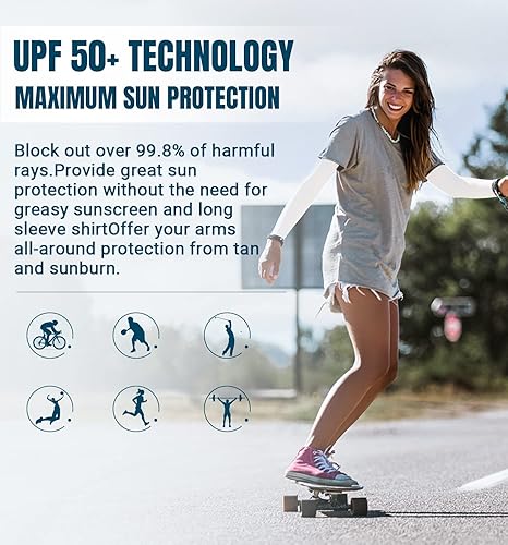 Miniatura 8 de Aegend - 2 pares de mangas refrigerantes con protección solar FPS 50 para hombres, mujeres, jóvenes