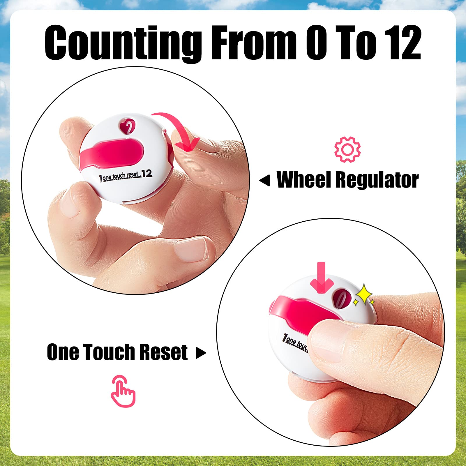 Contador de Puntuación de Golf Mini Clicker 12 Puntos Accesorios Scorekeeper 1.2 Pulg.