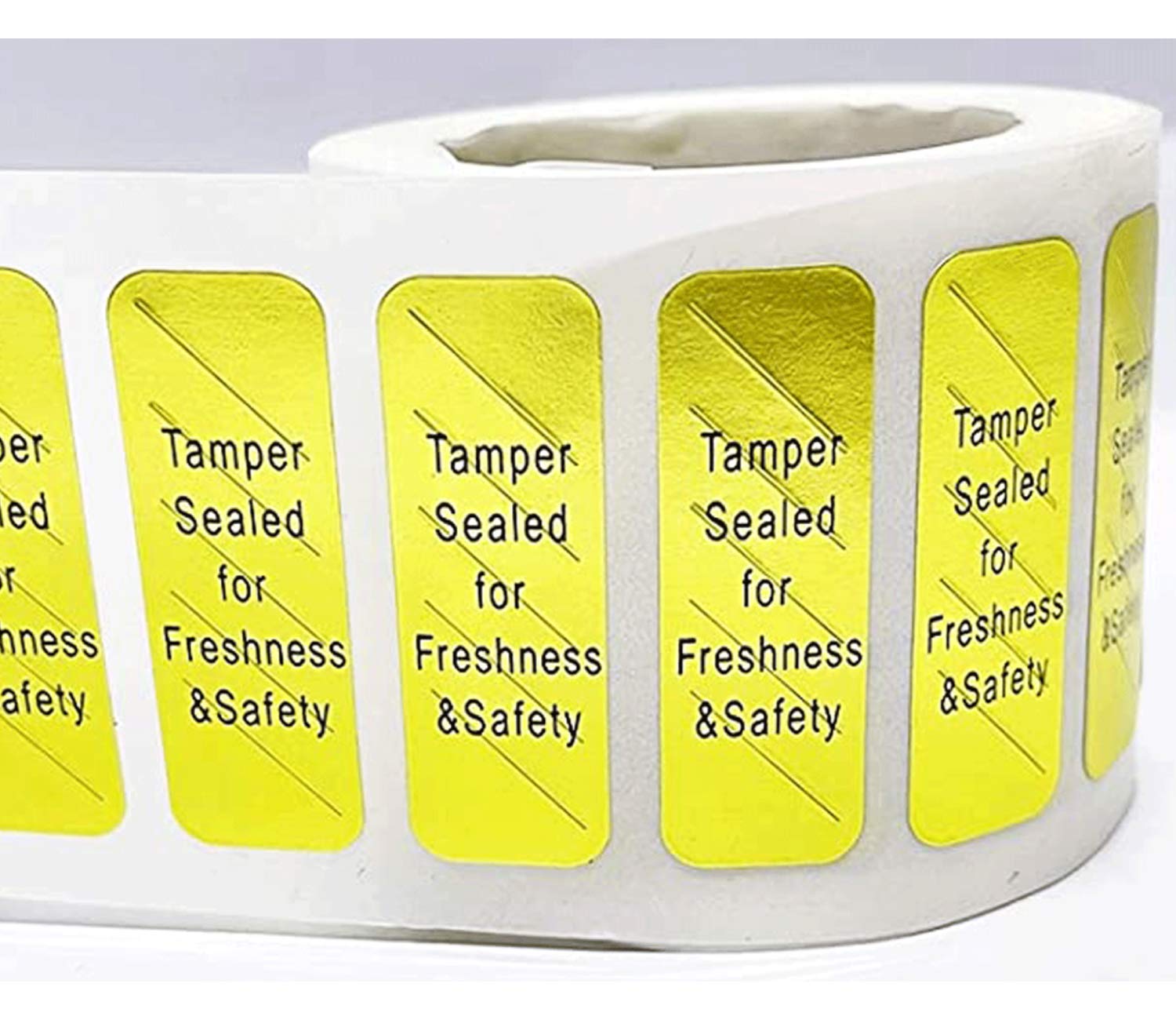 Gold TamperEvident Food Sealed for Freshness and Safety Stickers 0.5 x