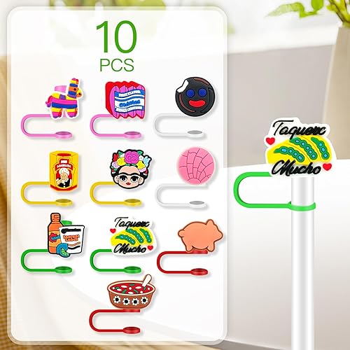 Miniatura 3 de 10 vasos con popote para vaso, de 0.315-0.394 in, protector reutilizable con puntas de popote para vasos médicos mexicanos, tapas para accesorios de