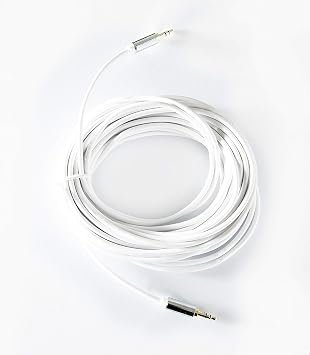 OMNIHIL 30 Feet Long 3.5mm Headset Audio AUX Extension Cable Compatible with Meidong E6 Wireless Bluetooth V4.0 Aluminum Stereo on Ear Headphones with Mic