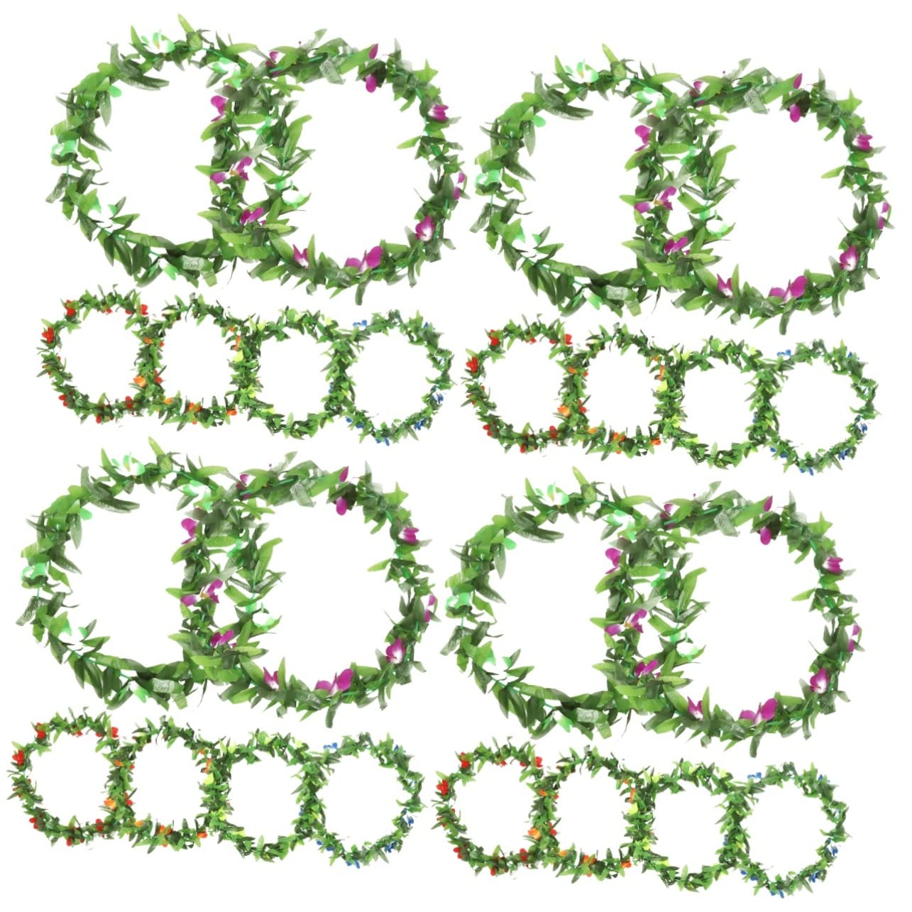 Cabilock Piezas Hawaiano Lei Guirnalda Adorno Decoración Collares Luau Fiesta Favores Leis Luau Fiesta Tropical Suministro Verano Leis para Fiesta Luau Ropa De Poliéster