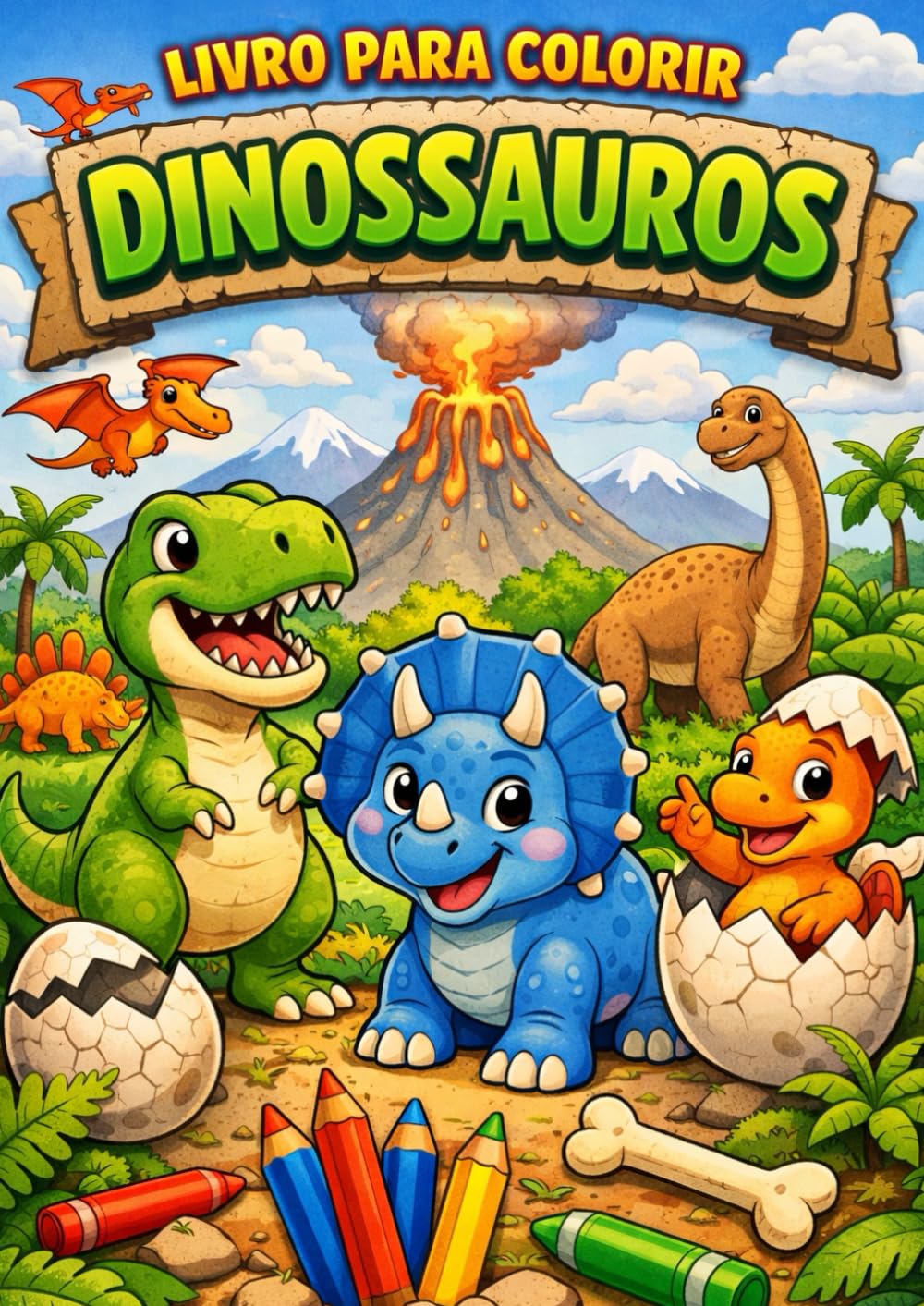 Livro Colorir Dinossauros