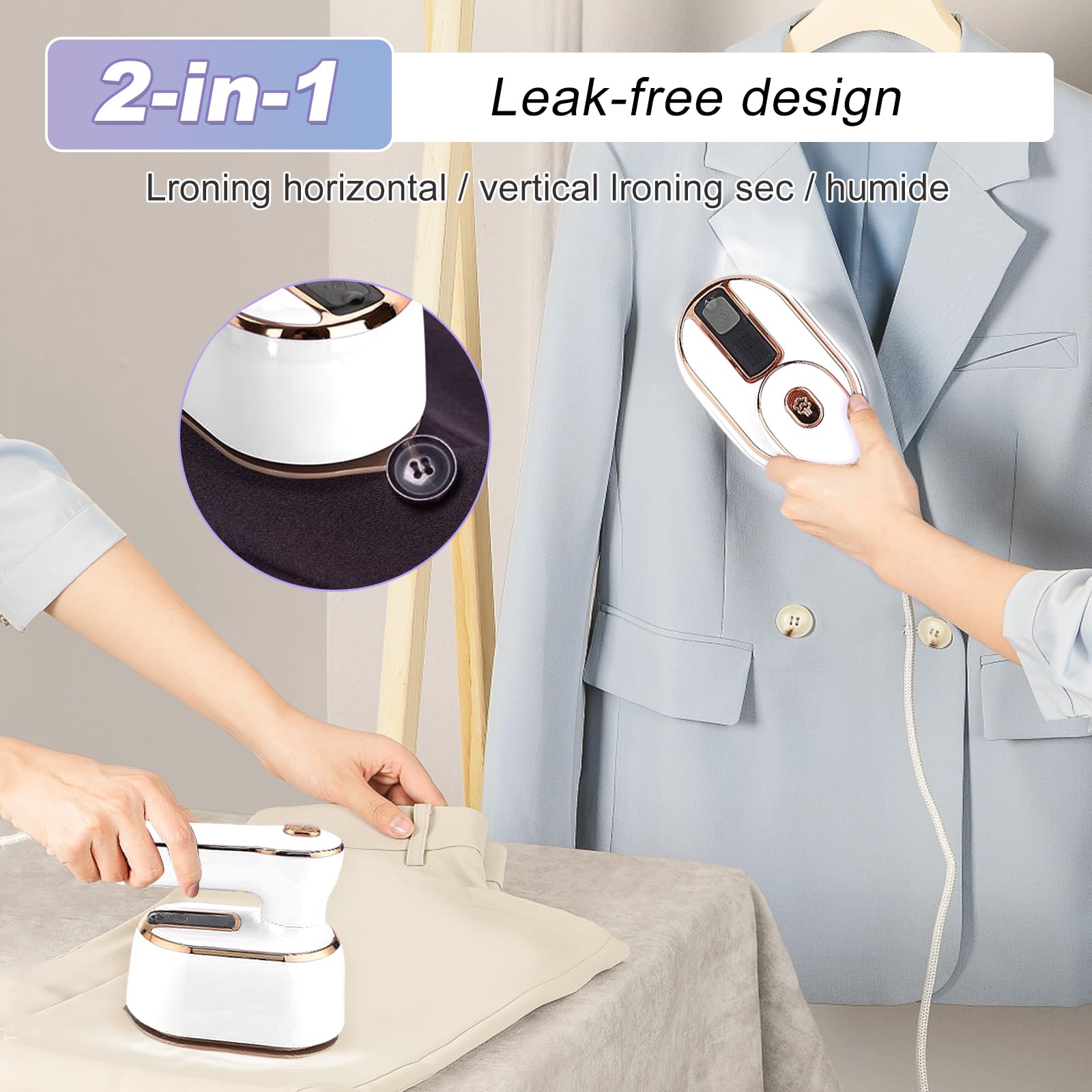 Vaporisateur Portable Pour Vêtements 220V - Fer à Vapeur De Voyage Chauffage Rapide, Compact Et Efficace