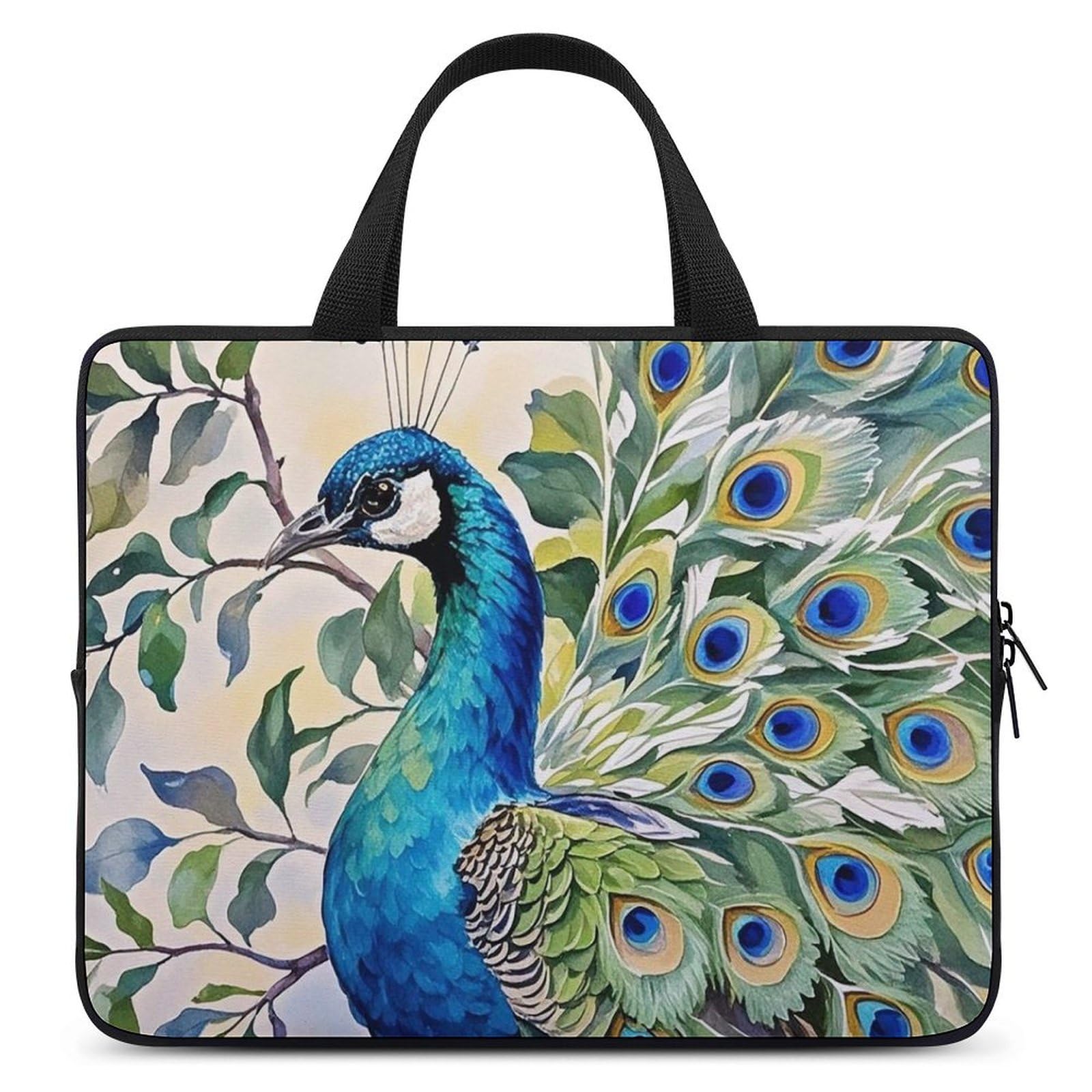 Sac pour ordinateur portable paon aquarelle résistant à l'eau luxe - 6