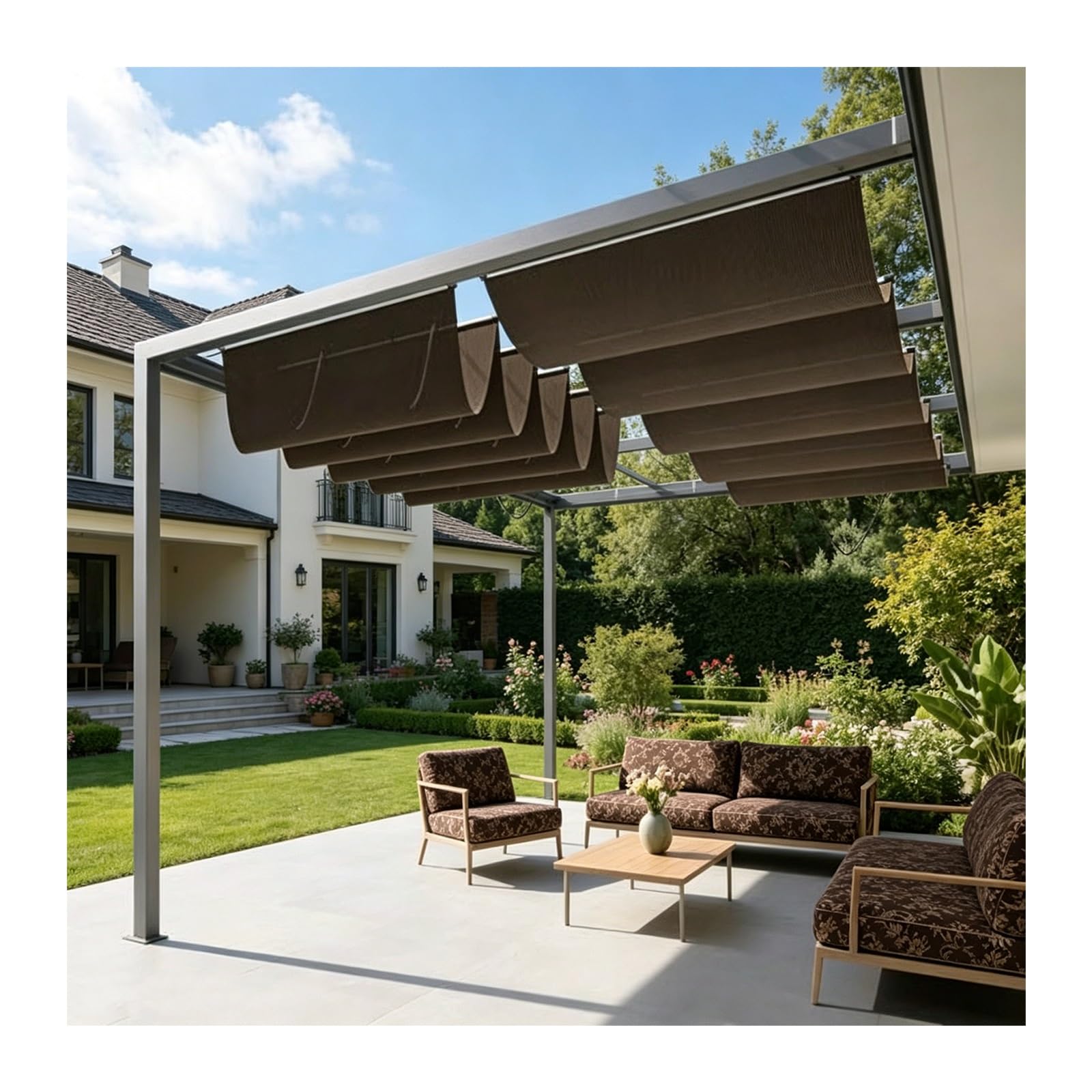 Voile d'ombre de vague haut de gamme pour grand gazebo et patio