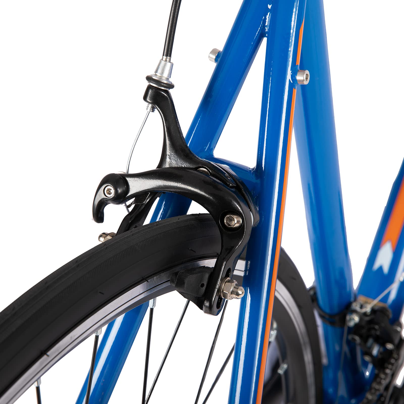 Hiland Bicicleta de Carretera 700C con Marco de Acero con 14 Velocidades de 50cm 54cm 58cm, Bicicleta de Paseo con Freno de Sujeción para Hombre y Mujer, Plata Gris Azul…
