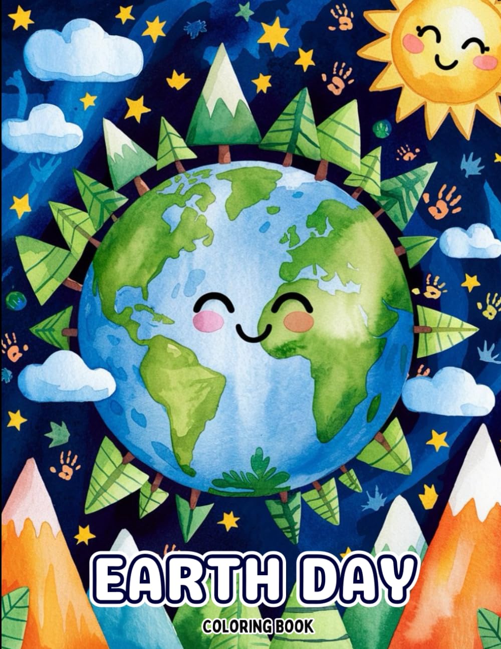 Earth Day Coloring Book for Teens and Adults: Artistic Earth-Themed Illustrations with Trees, Hands & Flowers | A Calming Coloring Experience for Sustainability & Self-Care