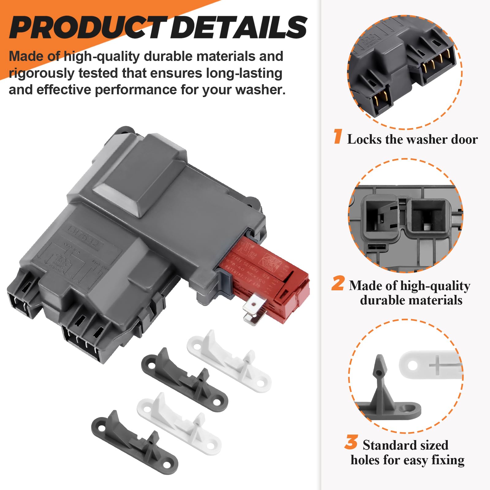 Amazon.com: 131763256 1317632 Washer Door Latch Lock 131763202