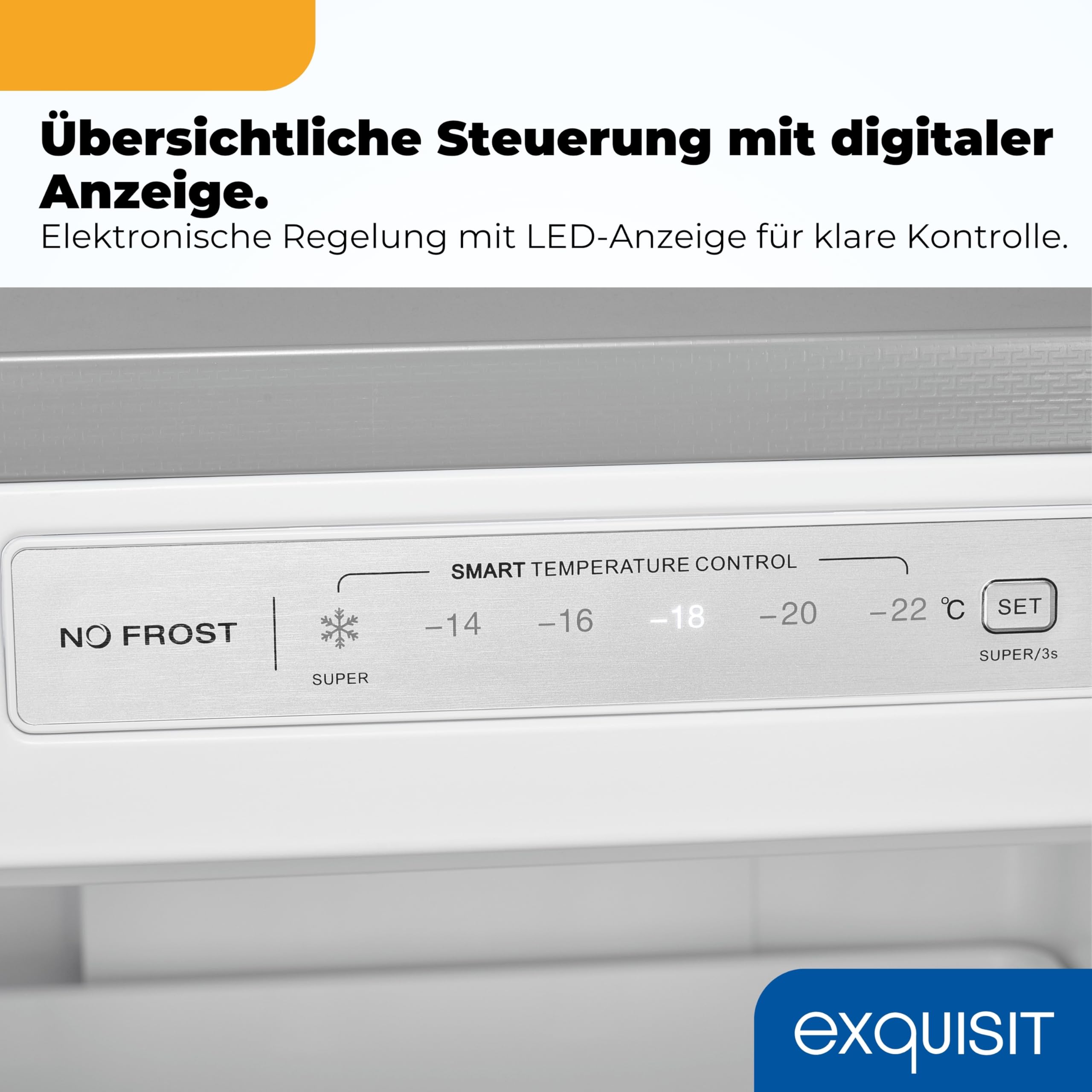 Exquisit GS5271-NF-H-040D Gefrierschrank - 204l NoFrost - Weiss | Standgefrierschrank mit 4 Schubladen, Schnellgefrierfunktion, 170 cm Höhe, Türalarm & Elektronik-Steuerung