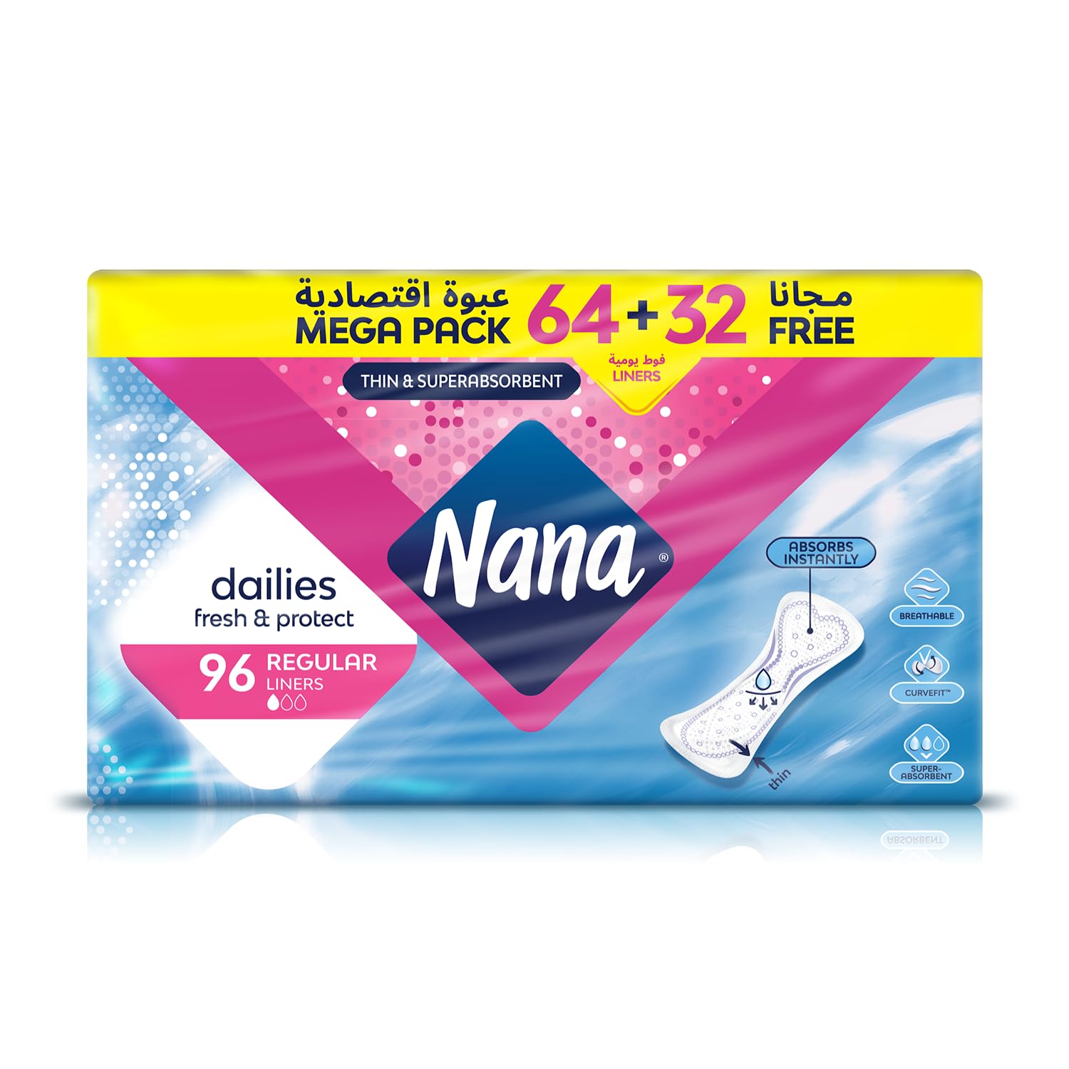Nana Panty Liners Normal Mega Pack 5 X (3X32 PCS)