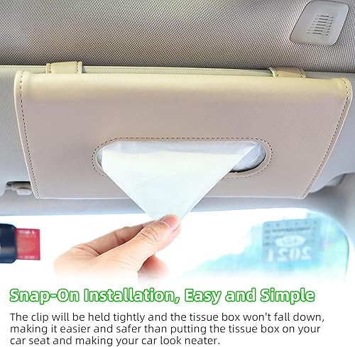 Miniatura 5 de Soporte para pañuelos de automóvil, soporte para servilletas para visera solar, de piel sintética de alta calidad, soporte universal para el