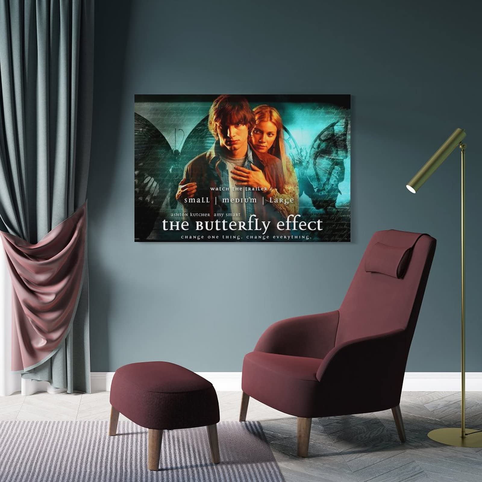 Póster de película de ciencia ficción de terror con efecto de mariposa, póster artístico y arte de pared, póster moderno para decoración de dormitorio familiar, 50 x 75 cm