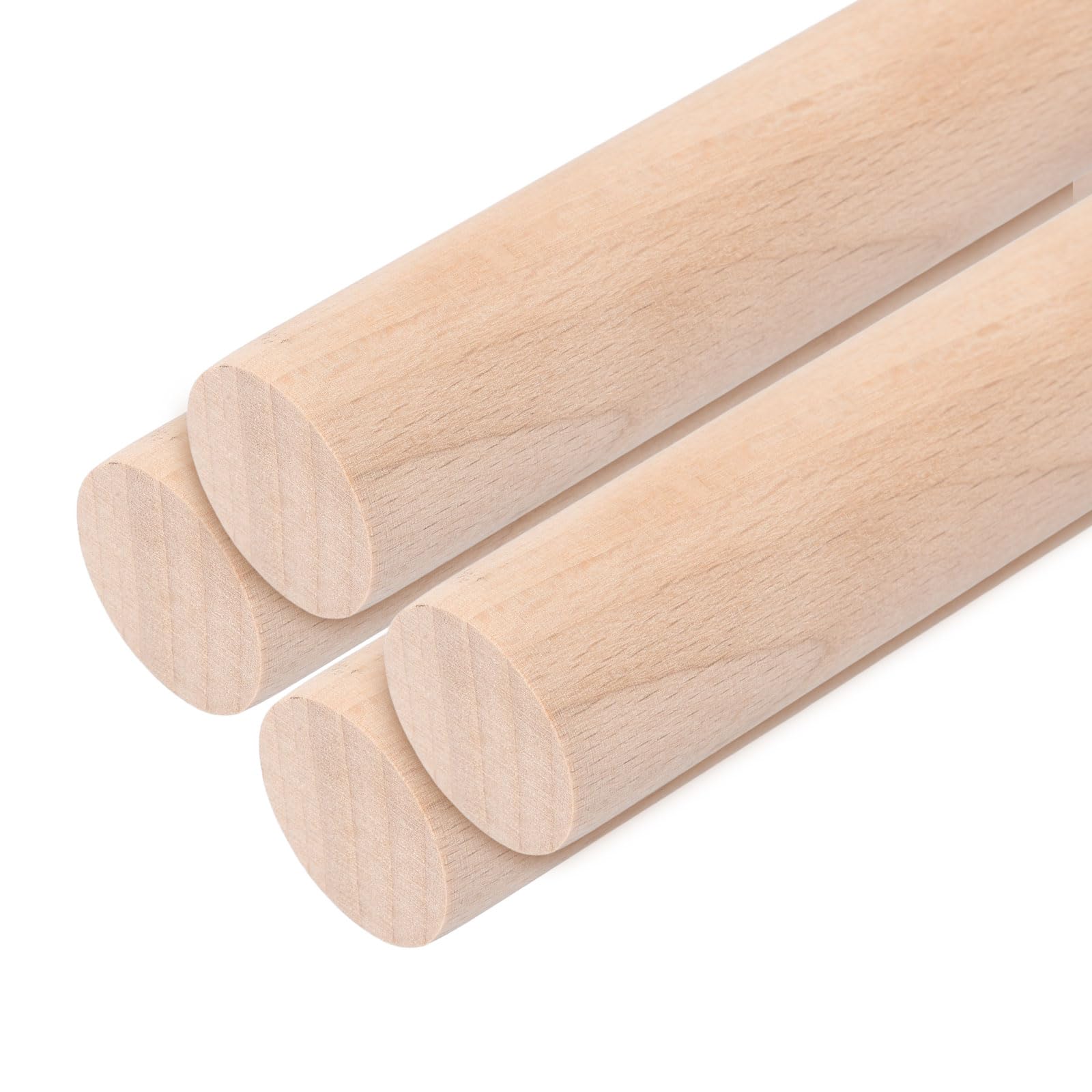 sourcing map Wooden Dowel Rods,25mmx200mm Round Wooden Rod Unfinished Solid Wood Sticks Crafts Wand for Arts Decoration, Craft and DIY Projects Wand,Pack of 4