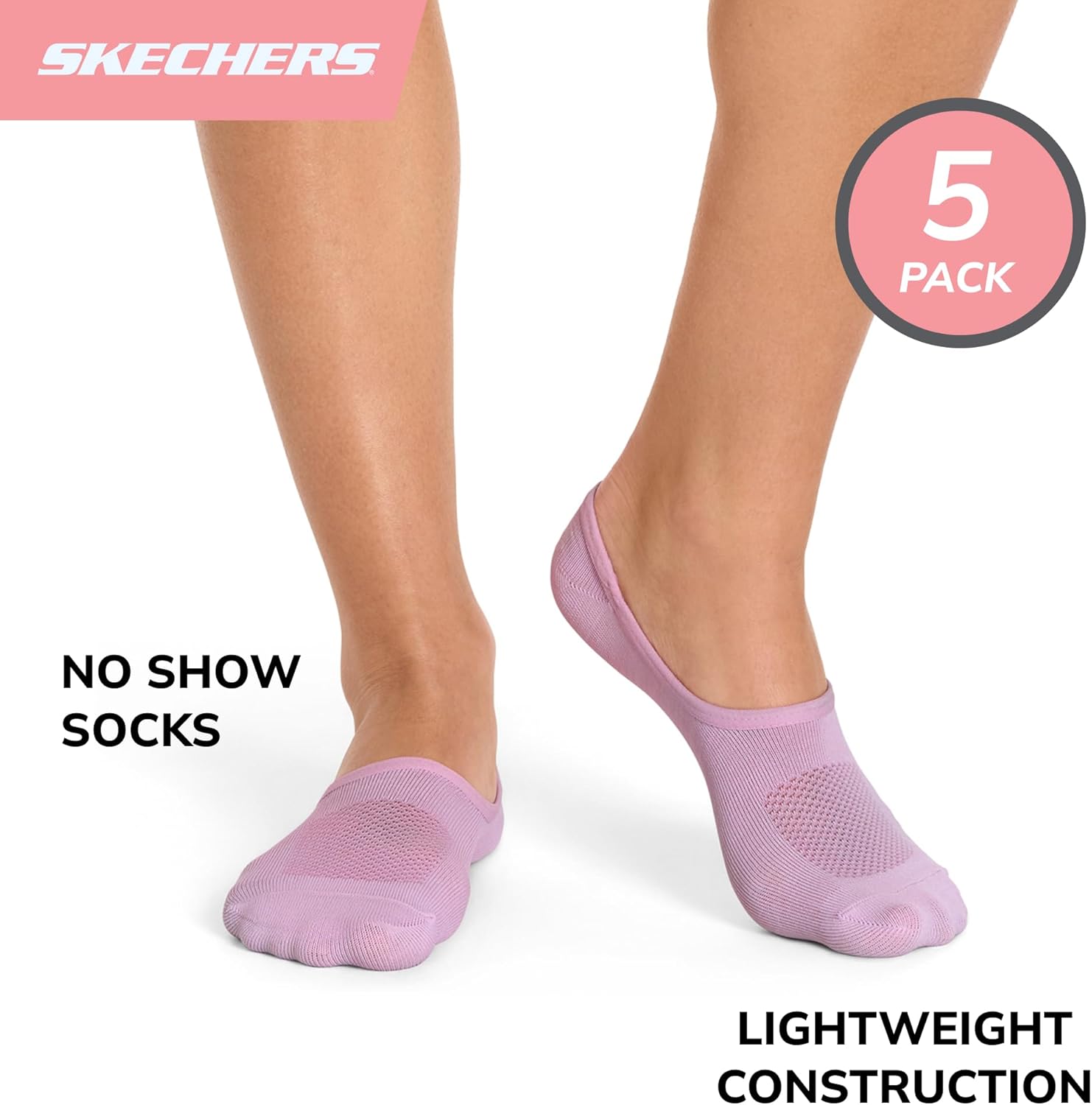 Skechers Women's Slip-ins 5-Pack Performance No Show Liners, Lightweight & Breathable Mesh - Image 3