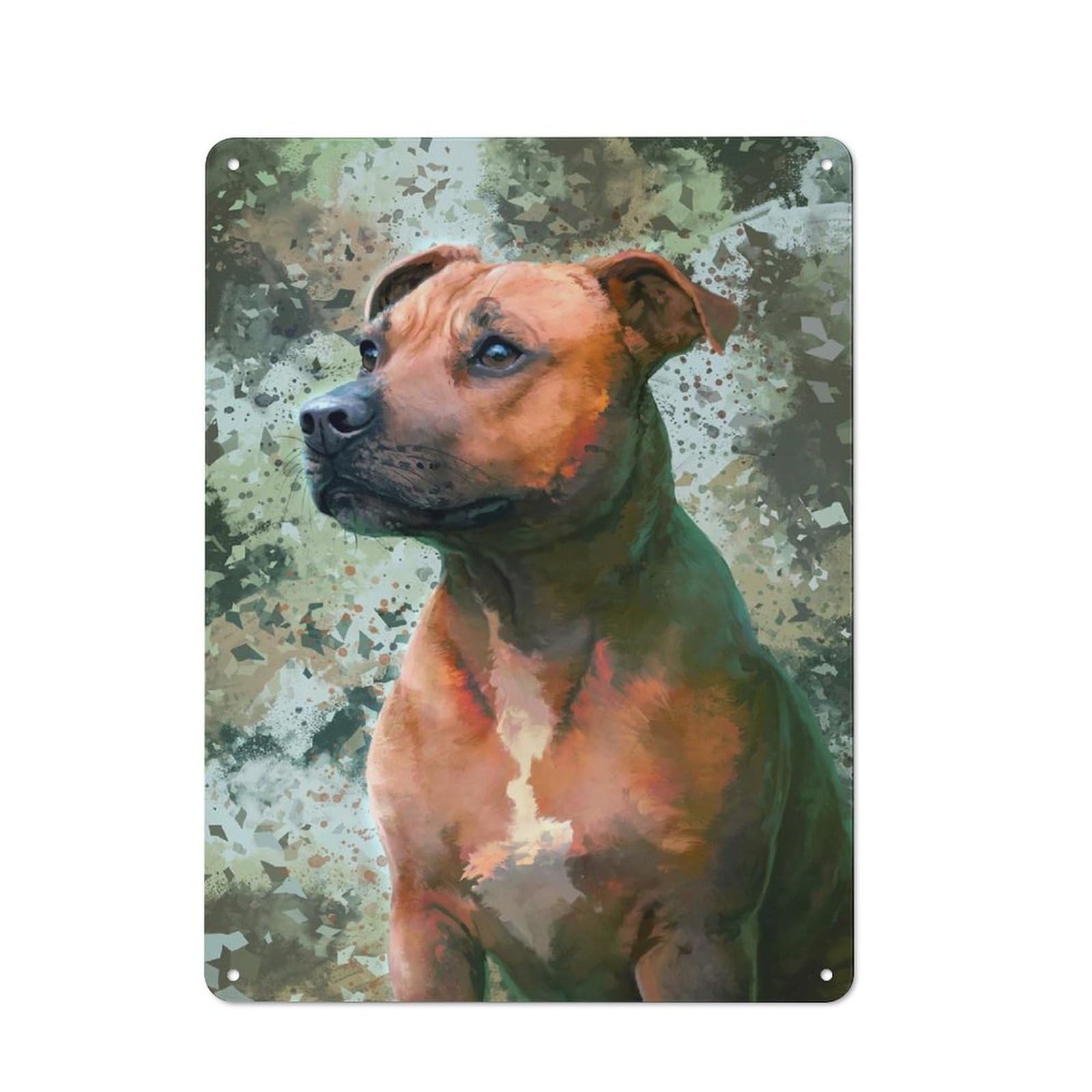 Junmoney Pit Bull Portrait Retro Metal Sign 40X30cm Featuring Home Bar Decor For Pub, Home Bar, Shed Or Man Cave