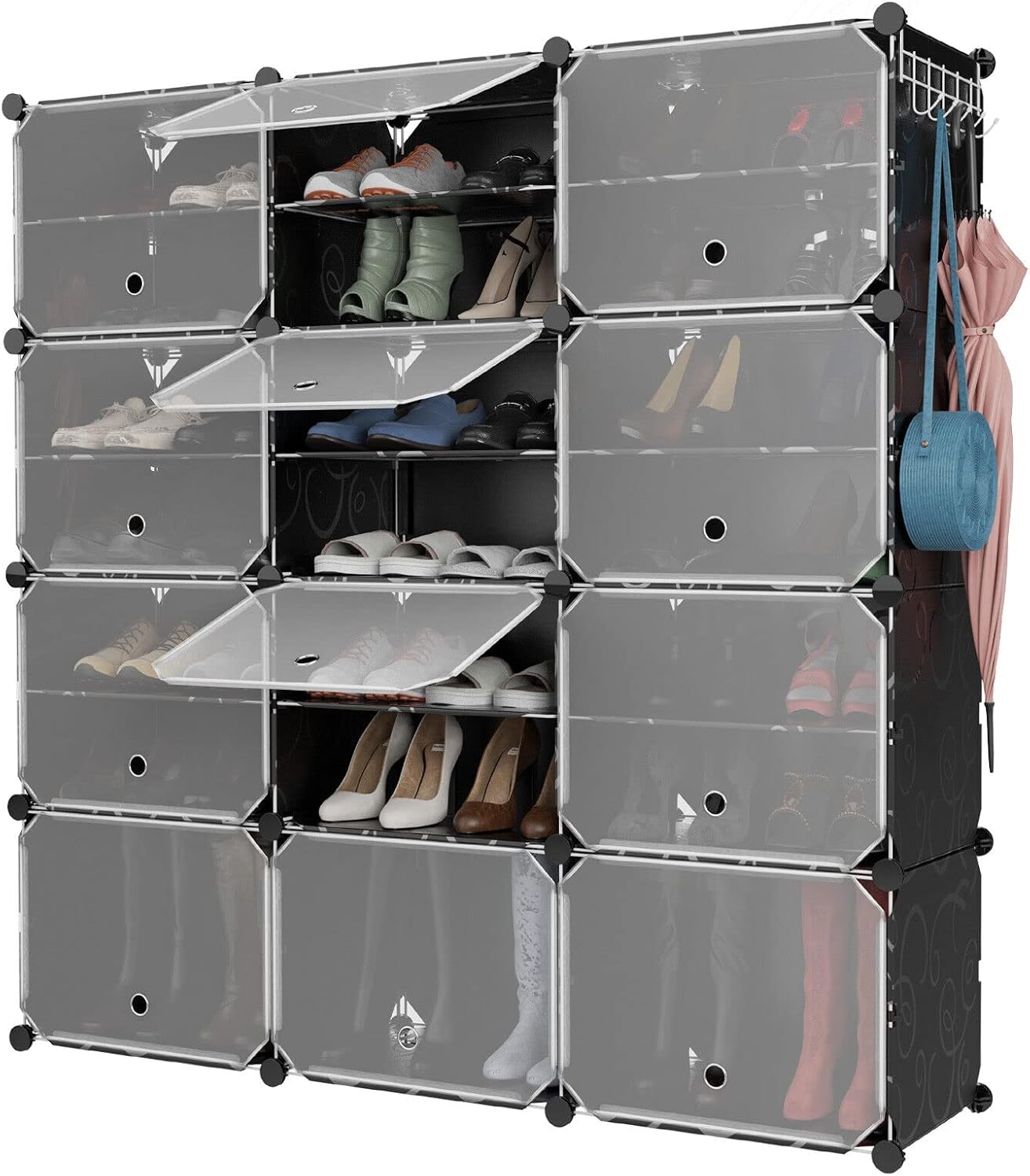 Giantex 12Cube Shoe Rack Organizer, 48 Pairs Expandable Modular Shoe