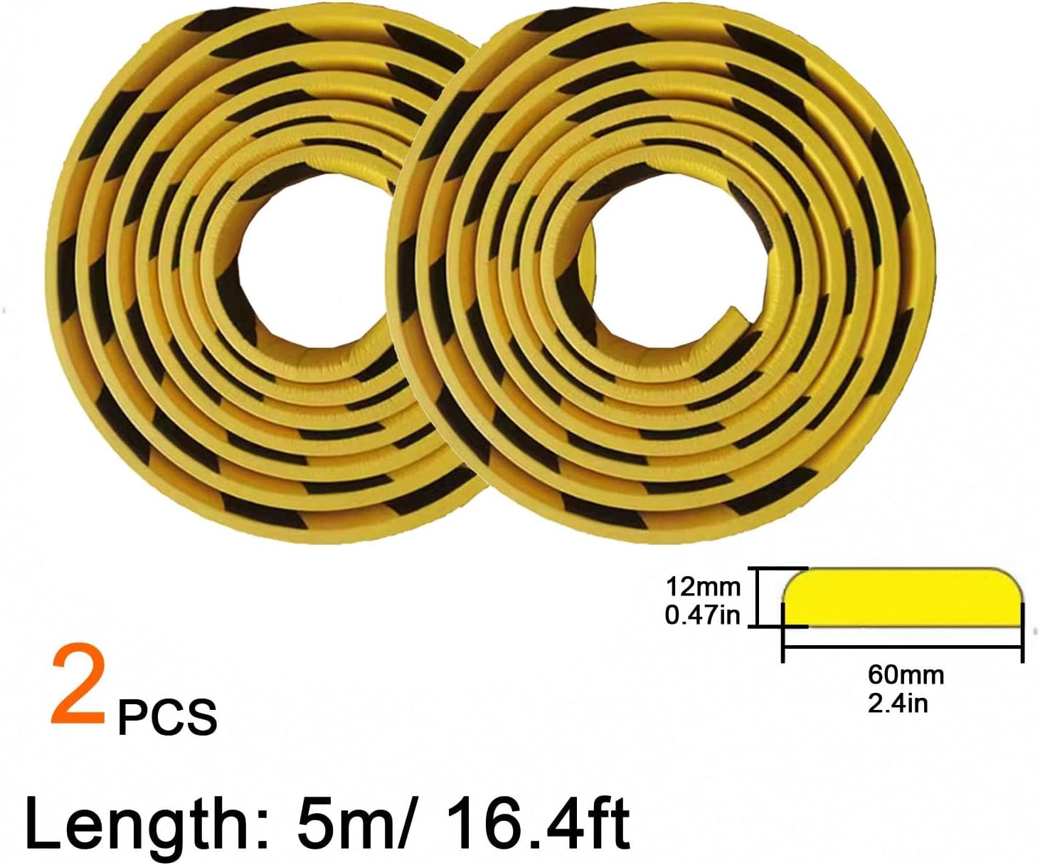 5m/ 16.4ft Wall Corner Protector, Yellow Black Foam Corner Protectors, NBR Widened Edge Protector for Parking Columns & Factory(10m/32.8ft)