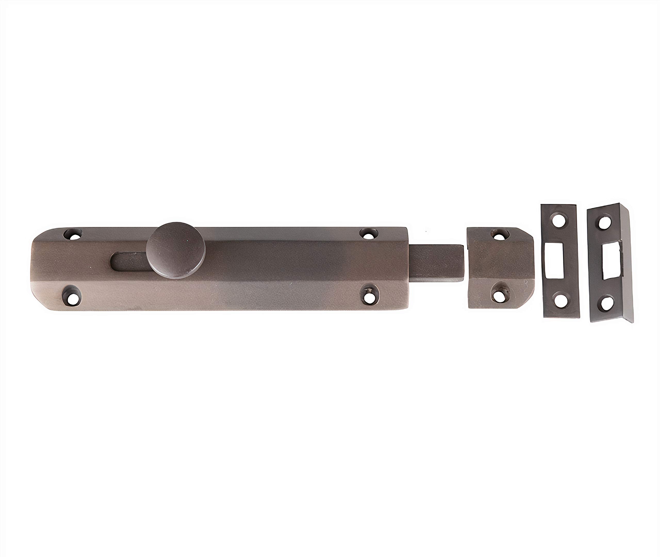Jedo 150mm (6") Heavy Duty Sliding Surface Door Lock Bolt for Internal Latch Doors and External Doors and Windows (Matt Bronze)