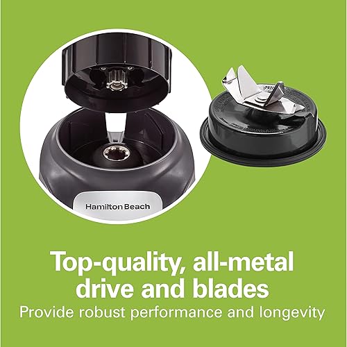 Miniatura 5 de Hamilton Beach PowerMax Licuadora de rendimiento profesional para batidos y batidos, puré y triturador de hielo, tarro de vidrio sin BPA de 48