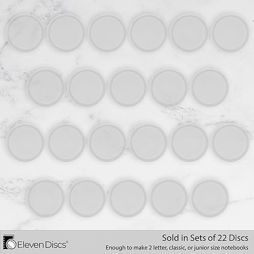 Miniatura 2 de Eleven Discs Cuaderno de plástico translúcido de 1 pulgadas y discos de expansión para planificador, para Circa, Arc, TUL (juego de 22)