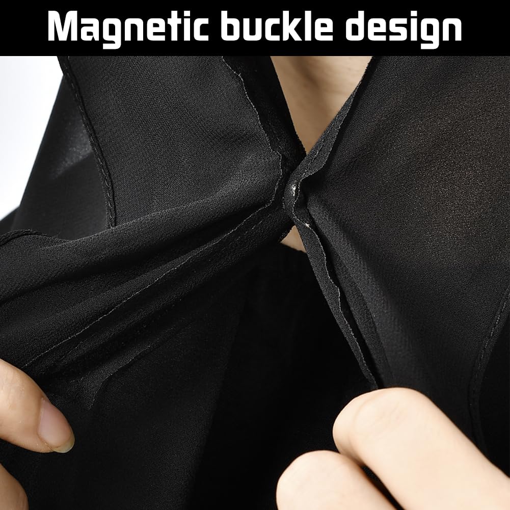 Lot de 2 hijab instantanés en mousseline de soie pour femme avec aimant intégré et bonnet cousu sous l'écharpe