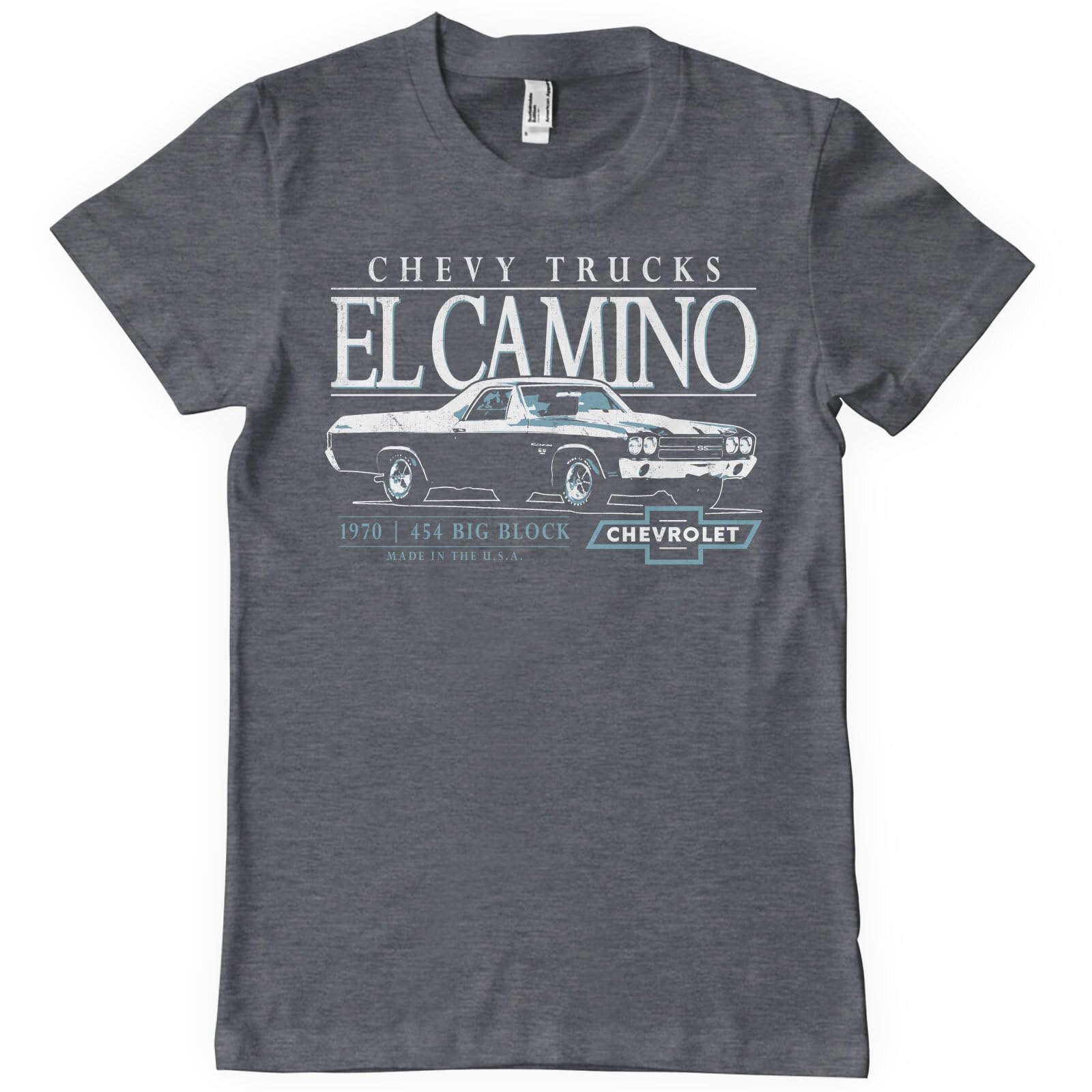 Chevrolet Officially Licensed Chevy El Camino Big Block Mens T-Shirt (Dark-Heather), XX-Large