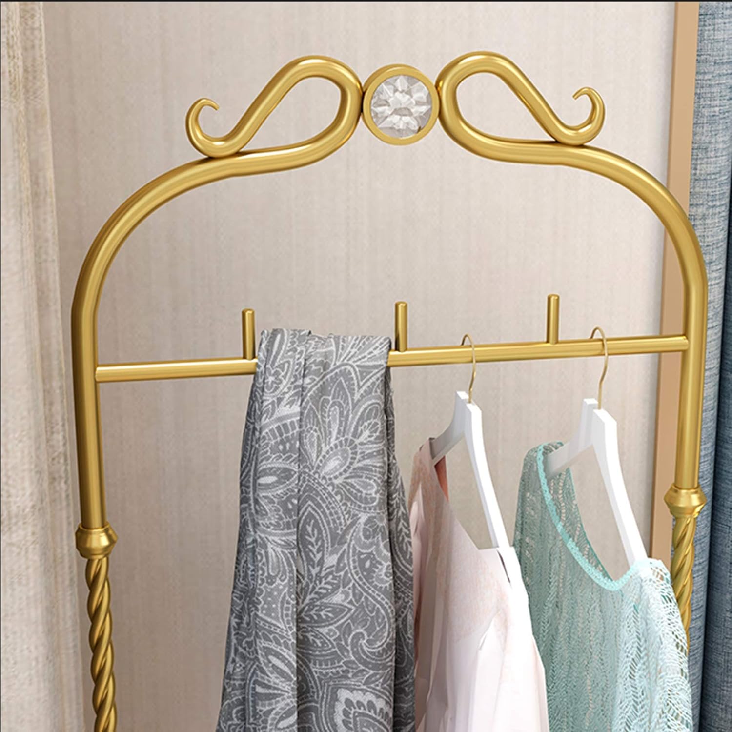 Coat Rack Stand Clothes Rack Stand, Modern Metal, Strong Load Bearing, Hallway Entryway Bedroom Corner Cloakroom for Storage Clothing Hats Handbags S(Black-a-50CMx50CMx170CM image 2