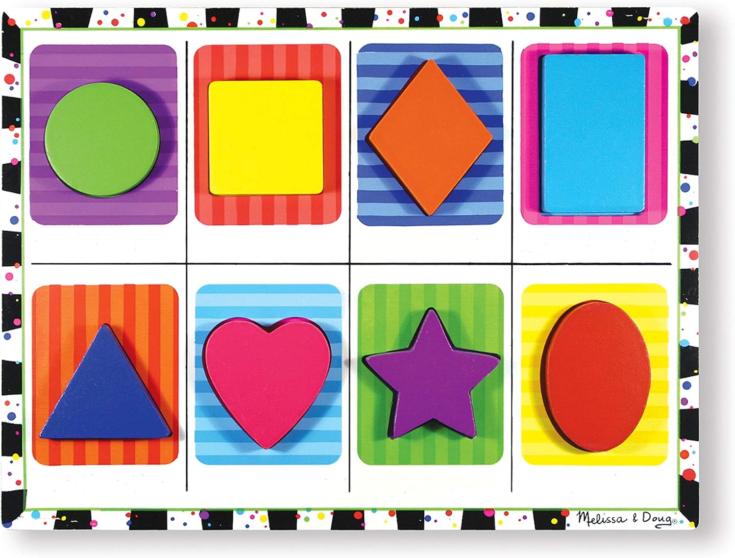 Melissa & Doug Shapes Chunky Puzzle | Puzzles | Wooden Toy | 2+ | Gift for Boy or Girl