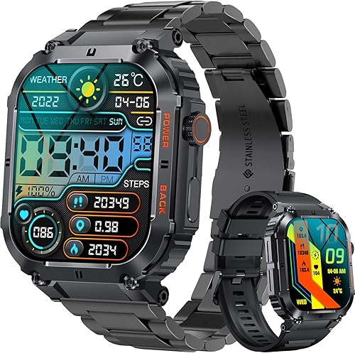 PODOEIL Relojes inteligentes militares para hombres, 1.96 pulgadas HD AMOLED pantalla siempre encendida, IP68, impermeable, Bluetooth, llamadas, PODOEIL Relojes inteligentes militares para hombres, 1.96 pulgadas HD AMOLED pantalla siempre encendida, IP68, impermeable, Bluetooth, llamadas,