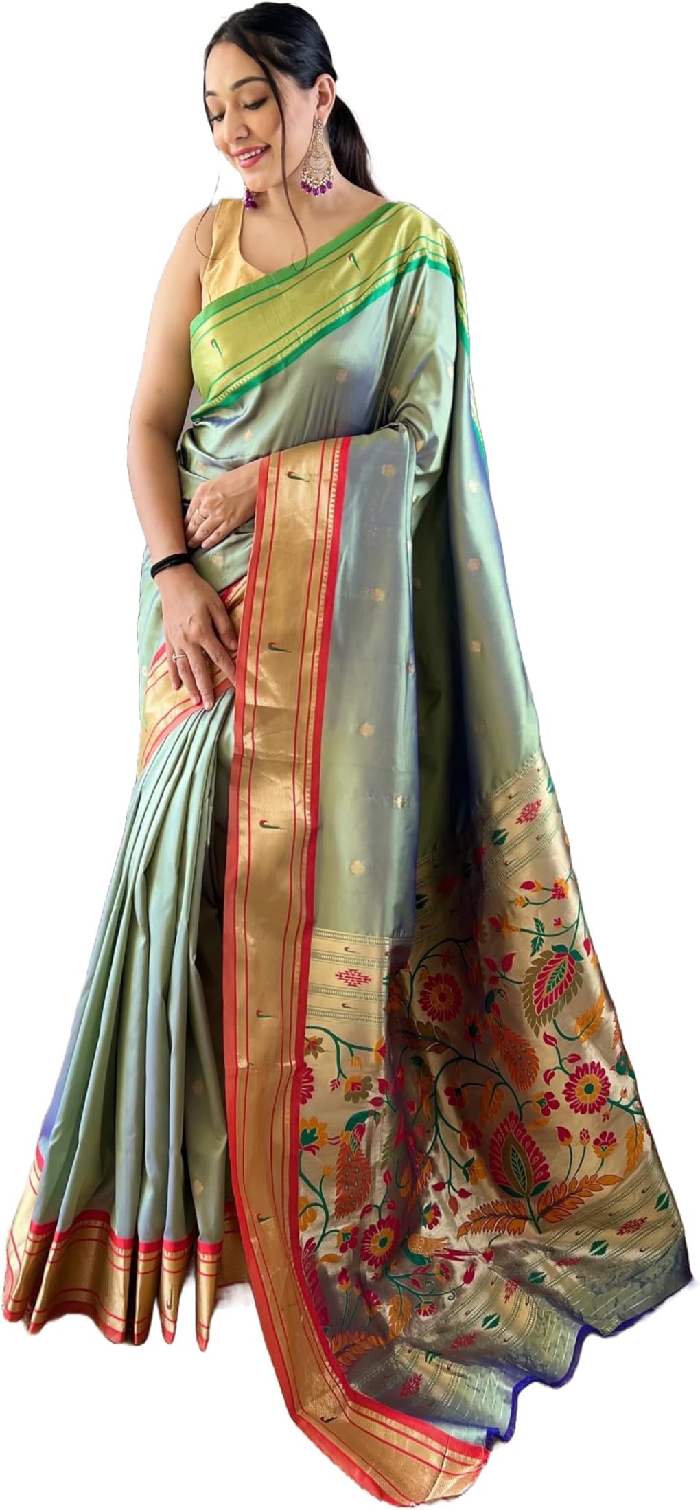 Rang PriyaPaithani Woven silk Saree with Unstitched Blouse