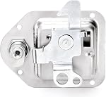 Elsjoy Ensemble de 2 Boîte à outils de camion Latch, remplacement de la boîte à outils remorque en acier inoxydable, RV Verrouillage de la boîte à outils avec clés & Rivets pour camion RV Porte de la remorque UTV ATV Boîte à outils