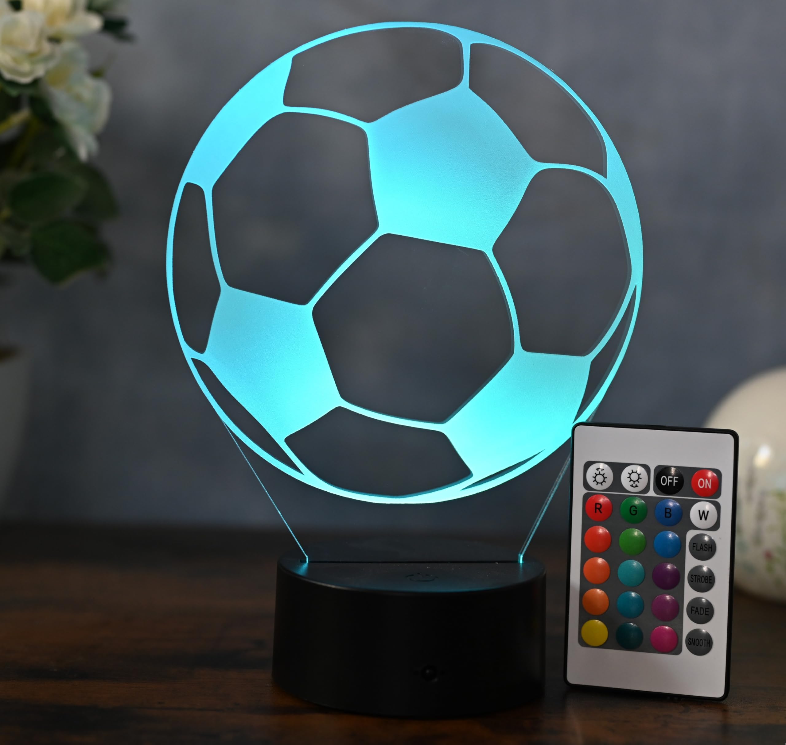 Lampa LED do piłki nożnej – sportowa dekoracja i lampka nocna dla piłkarzy, fanów i trenerów – pomysł na prezent dla mężczyzn, młodzieży i dzieci, światło klubowe
