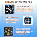 Electronic Tic Tac Toe Game, 4-in-1 Handheld Puzzle Tic Tac Toe Bolt Game, Portable Travel Board Game for Car Ride, Educational Memory Games for Ages 3 for Boys, Blue